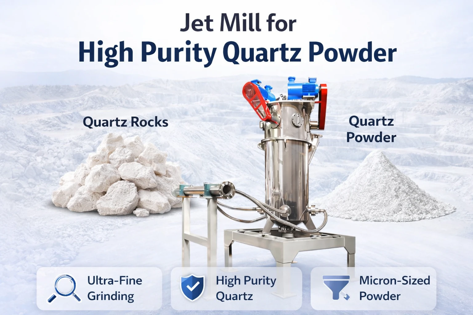 Jet Mill for High Purity Quartz Jet Mill for High Purity Quartz