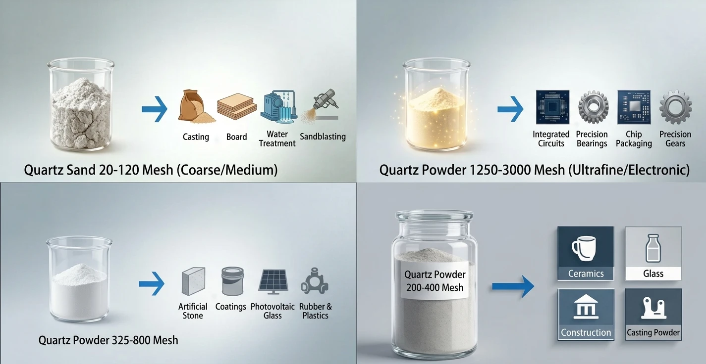 Quartz powder mesh size Quartz powder mesh size